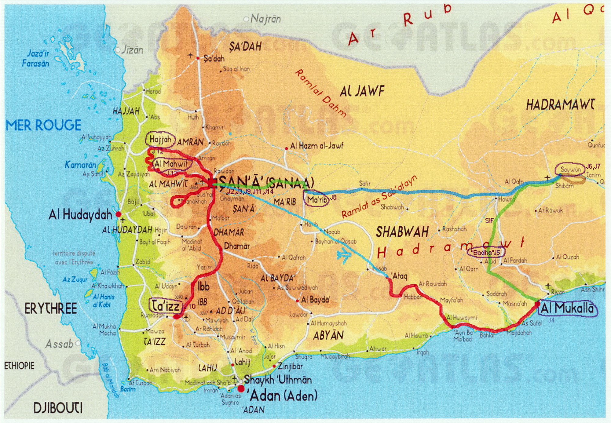 carte yemen